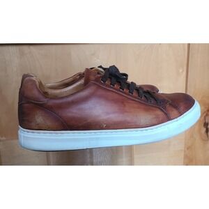 Magnanni Blanco Cognac Brown Lace Up‎ Sneakers US 10 Luxury Designer Made Spain